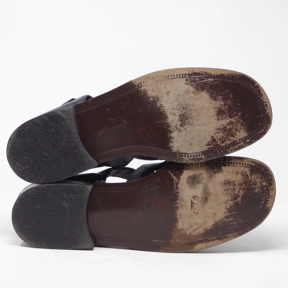 Tommy Bahama Mens Fisherman Sandals Black Leather Buckle Strap Size 12